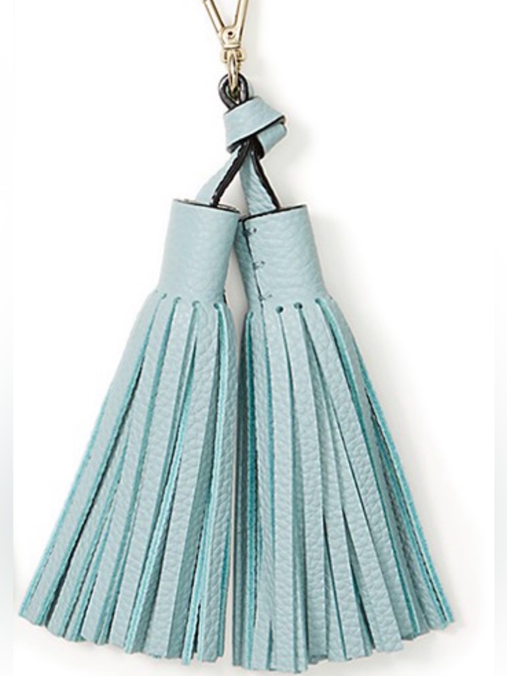 Kate Spade Leather Tassel Keychain in Light Blue